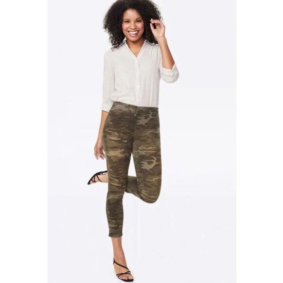NYDJ Pull on Skinny Stretchy Ankle Slit Camo Lift Tuck Technology Pants Size 14 - Picture 2 of 16